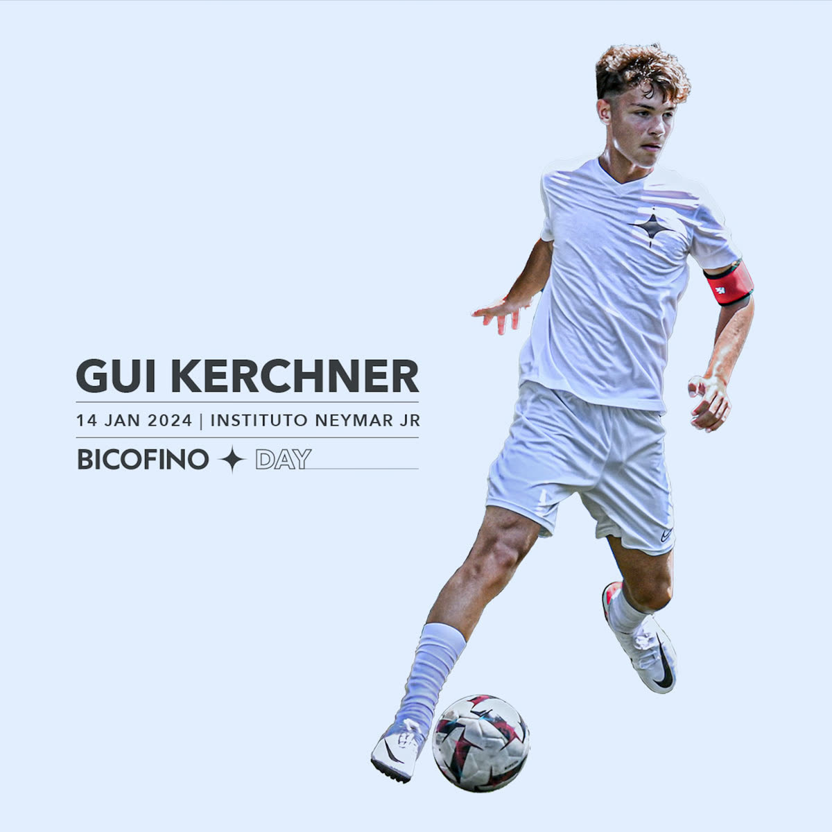Bicofino Day card with the athlete Gui Kerchner on the pitch, 14 January 2024