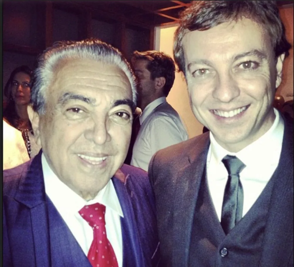 Fabio Brancatelli and Mauricio de Sousa at a party